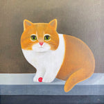 Cat With Red Ball Greetings Card