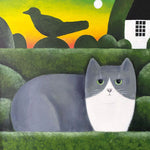 Cat In The Garden Greetings Card