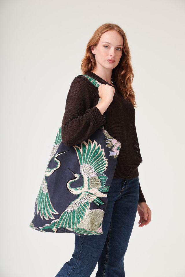 Crane Canvas Bag - Emerald