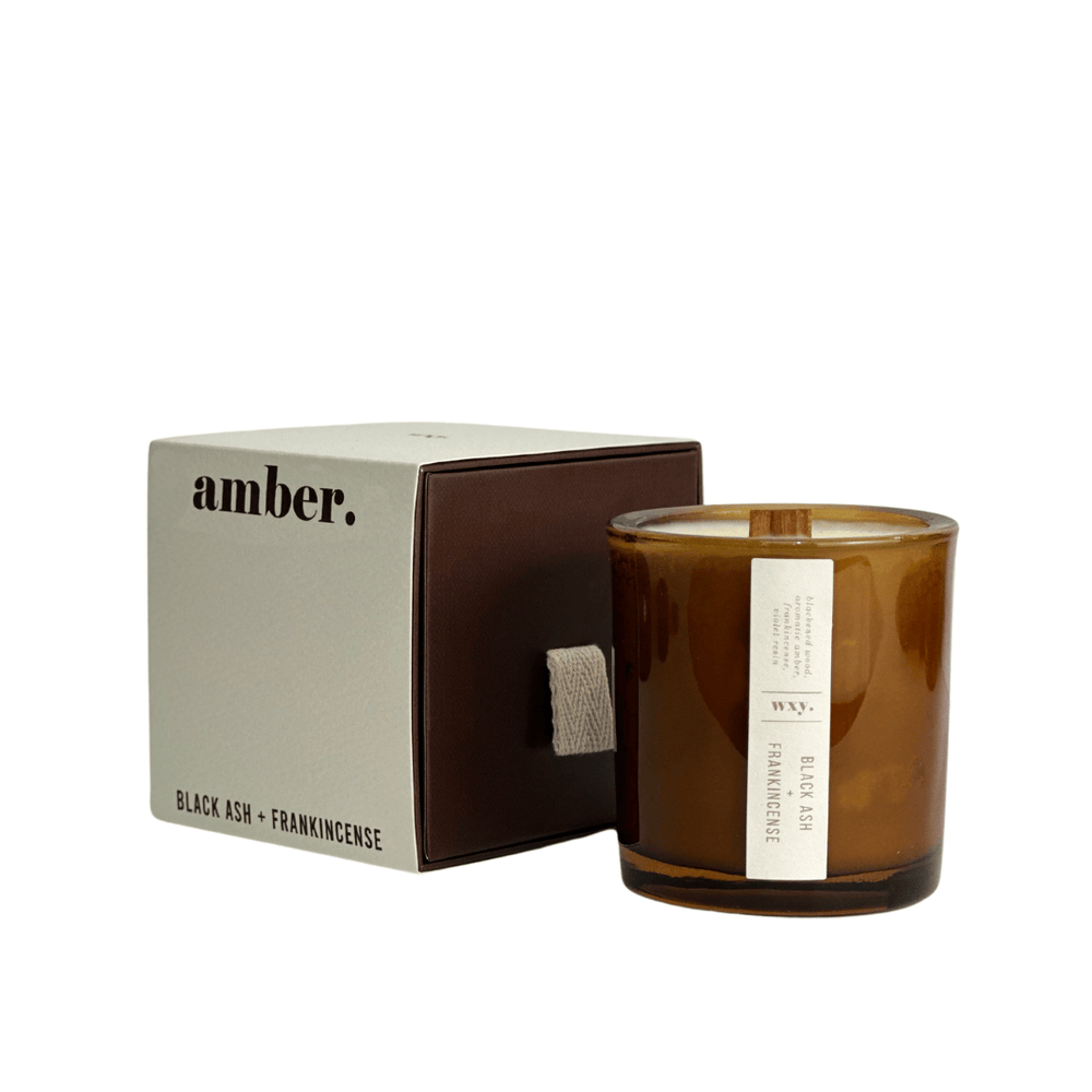 Amber Candle - Black Ash and Frankincense 5oz