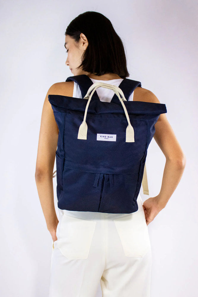 Navy Backpack Bag - Eco - Medium