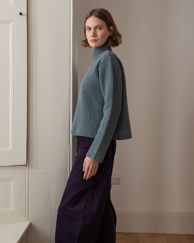 Matilda Ribbed Jumper - Caspian