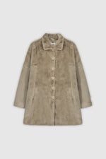 Nonna Single Breasted Faux Fur Coat - Funghi