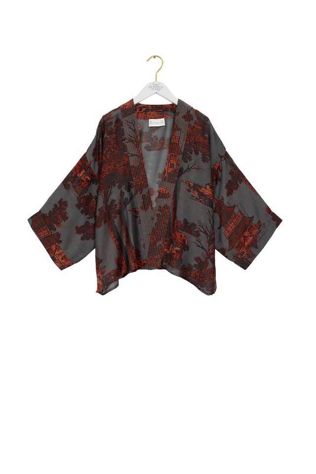 Pagoda Kimono in Pewter