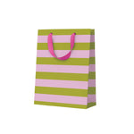 Green and Pink Stripe Gift Bag
