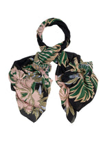Crane Wool Scarf - Emerald