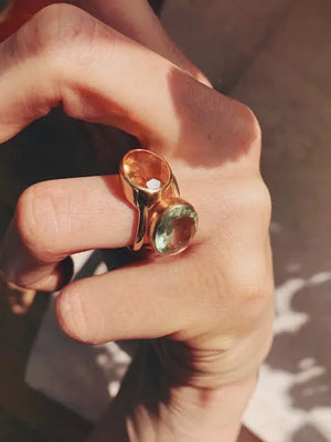 Oval Chunky Ring, Citrine - Medium