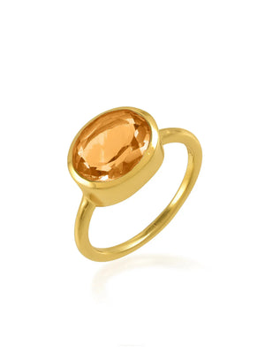 Oval Chunky Ring, Citrine - Medium