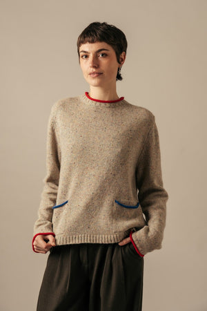Tweed Nep Sweater - Sand