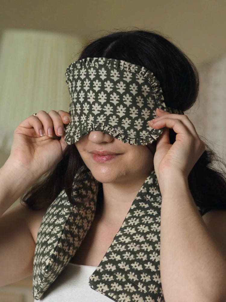Blockprint Eye Mask - Forest