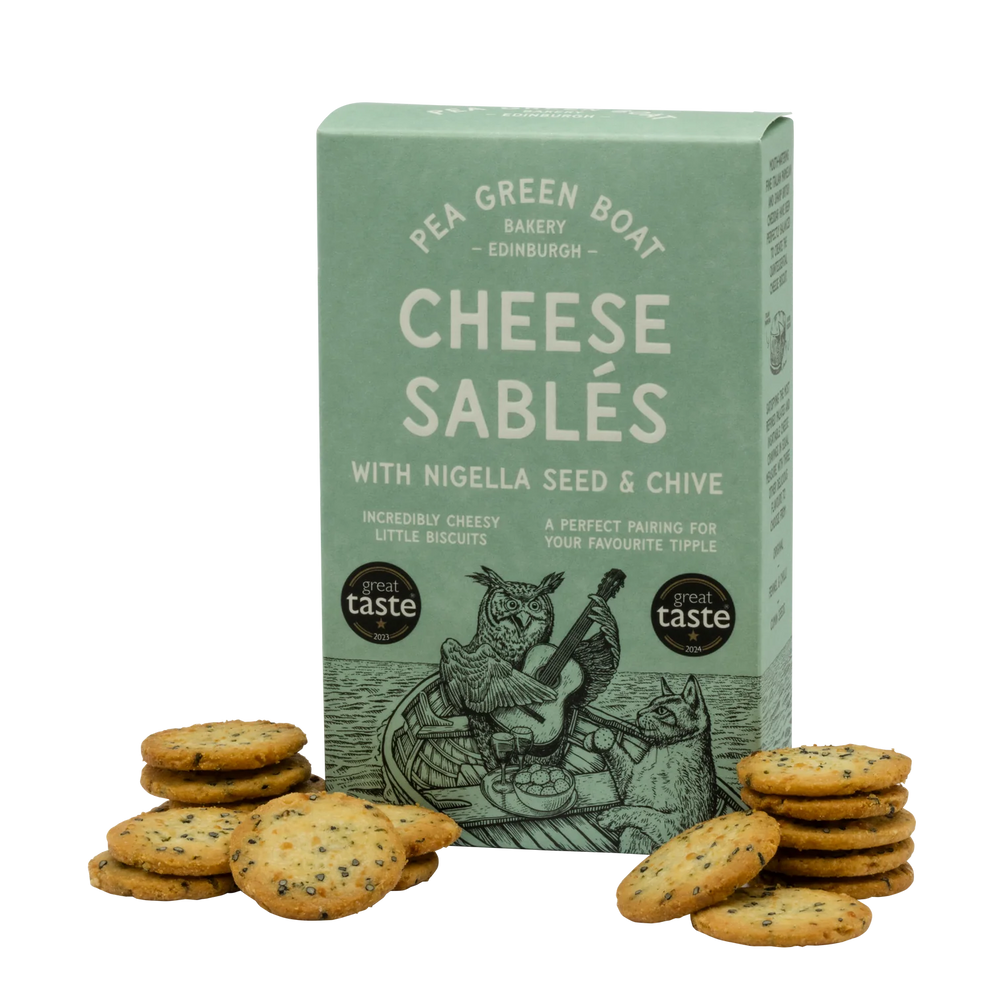 80g Box of Cheese Sables - Nigella Seed and Chive