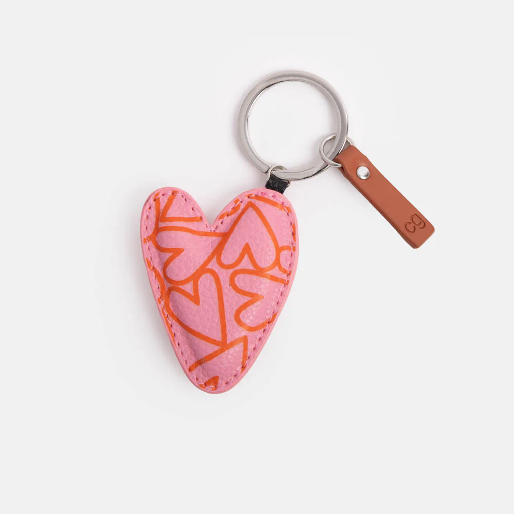 Pink Hearts Keyring