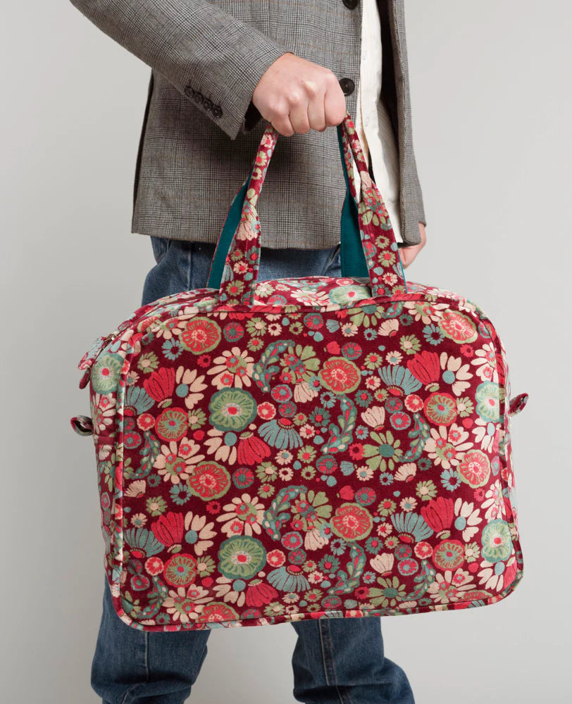 Poppins Organic Cotton Velvet Weekend Bag - Molly Burgundy