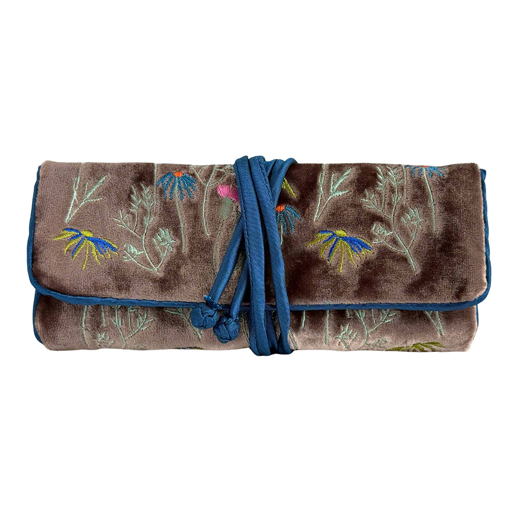 Velvet Jewellery Roll - Meadow
