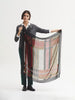 'Geometric Compo' Melange Wool Scarf - Black Scarf