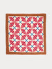 Geometrical Leaves Print Wool Scarf - Ecru