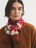 Geometrical Leaves Print Wool Scarf - Ecru