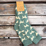 Men's Dashing Dogs Super Cosy Socks - Green