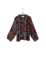 Pagoda Pussy Bow Blouse - Pewter