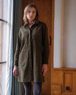 Ocean Shirt Dress in Olive Cord