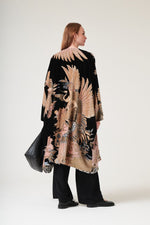 Crane Velvet Grande Kimono - Black
