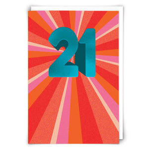Age 21 Greetings Card