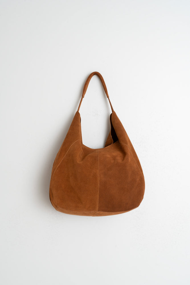 Split Leather Tote Bag - Tabaco