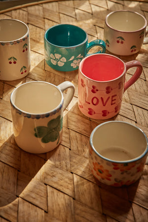 Ceramic Mug with Hand Painted Cherries