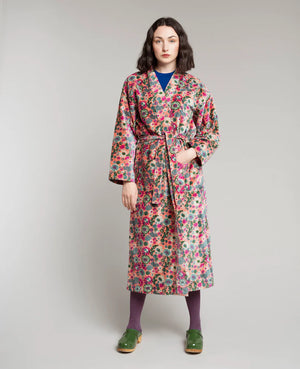 Long Velvet Bathrobe - Molly Coral