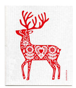 Red Reindeer Christmas Dishcloth