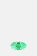 Enamel Flat Flower Candle Holder - Green