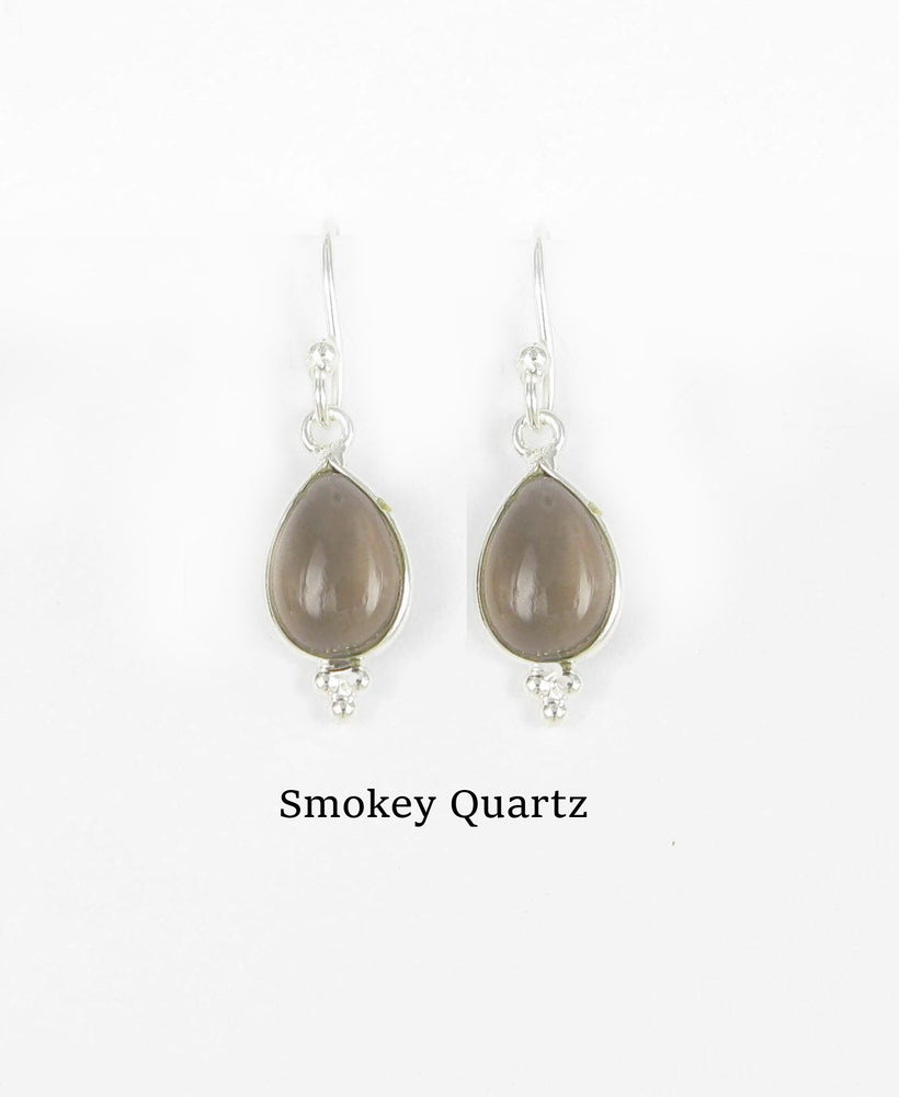 Smoky Quartz Drop Earrings Sterling Silver