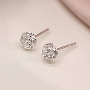 Sterling Silver Tiny Tiny Rose Stud Earrings