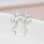 Sterling Silver Gecko Stud Earrings