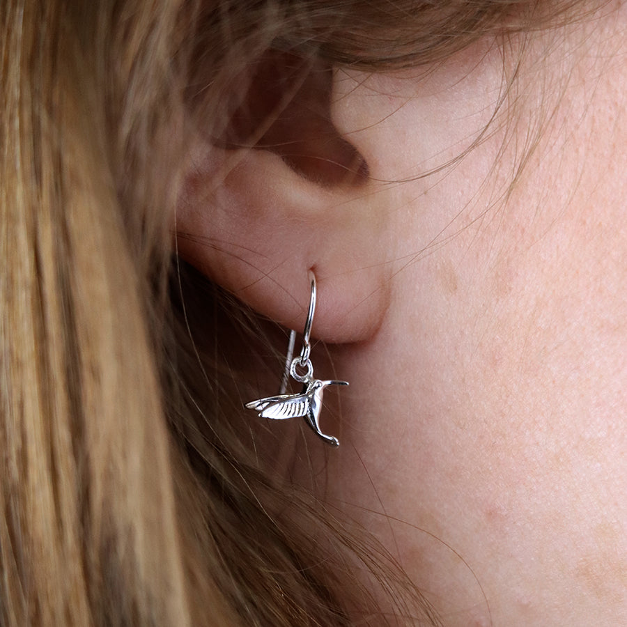 Sterling Silver Hummingbird Earrings