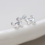 Sterling Silver Dachshund Puppy Stud Earrings