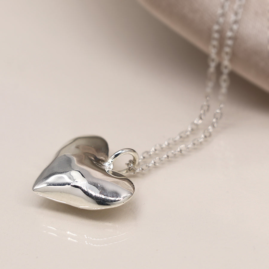 Polished Organic Heart Pendant Necklace