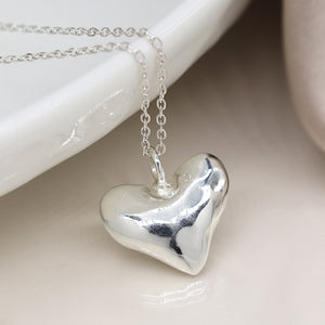 Polished Organic Heart Pendant Necklace