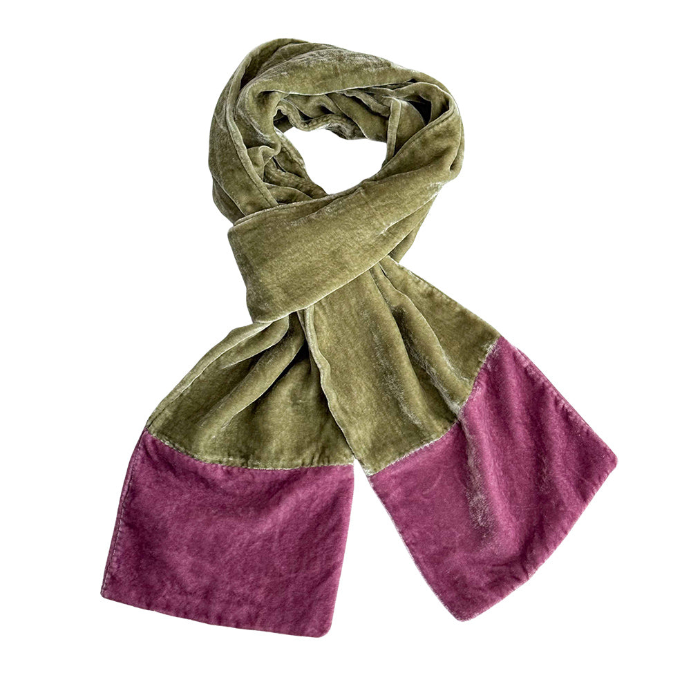 Velvet Scarf With Contrast Ends