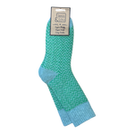 Hazy Herringbone Ribbed Green Socks