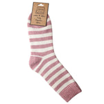 Cosy Socks with Wide Pink Stripes