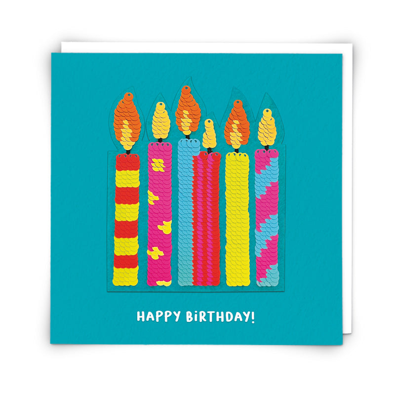 Candles Sequin Greetings Card