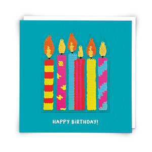 Candles Sequin Greetings Card