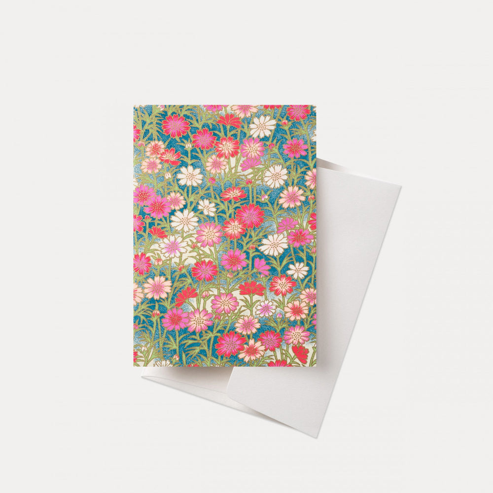 Greetings Card - Pink/ Red Daisies