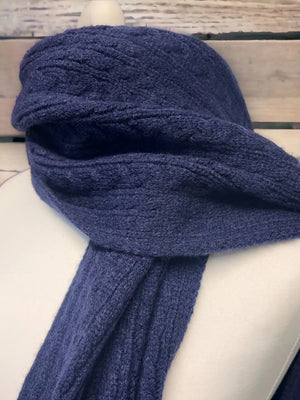 Navy Cable Knit Scarf