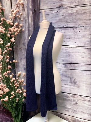 Navy Cable Knit Scarf