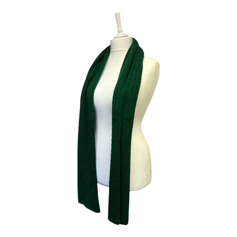 Green Cable Knit Scarf