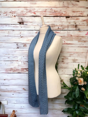 Cornflower Cable Knit Scarf