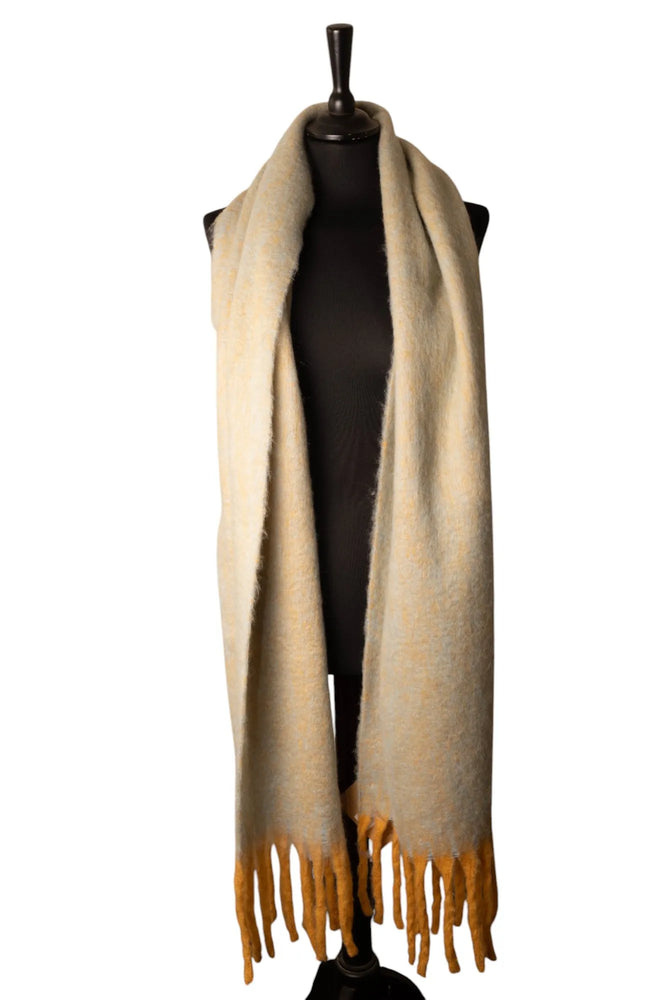 Oatmeal and Blue Mottle Super Soft Scarf