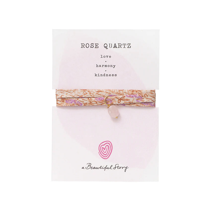 Sari Wrap Bracelet - Rose Quartz